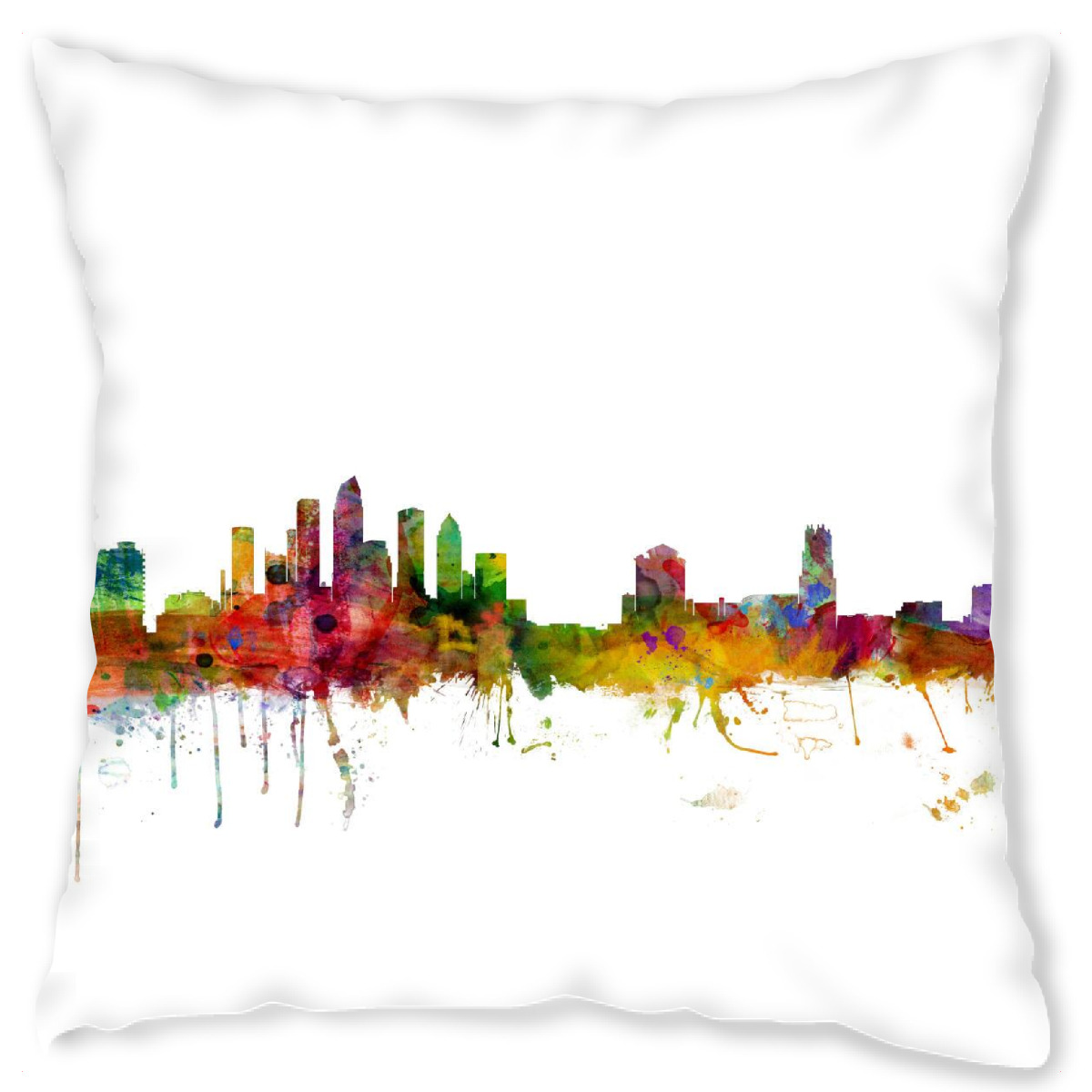 Design-Kissen "Tampa Florida Watercolor" artboxONE - Stߤdte,Reise,Architektur