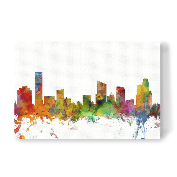 Leinwandbild "Grand Rapids Michigan Watercolor" artboxONE - Städte,Reise,Architektur