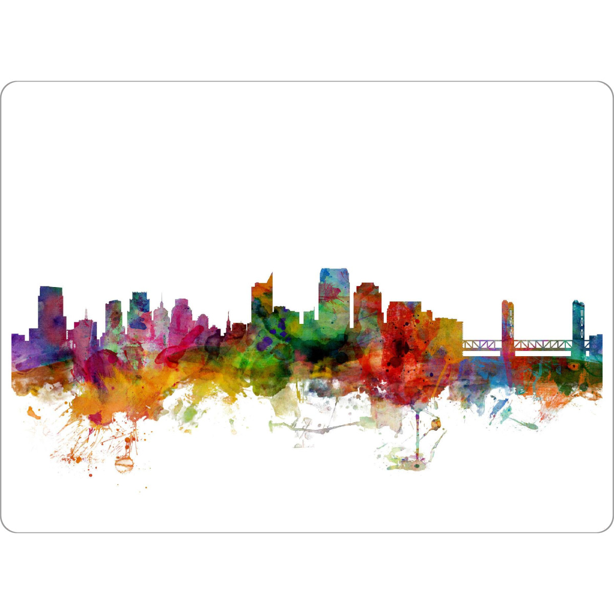 Tischset "Sacramento California Watercolor" artboxONE - Städte,Reise,Architektur