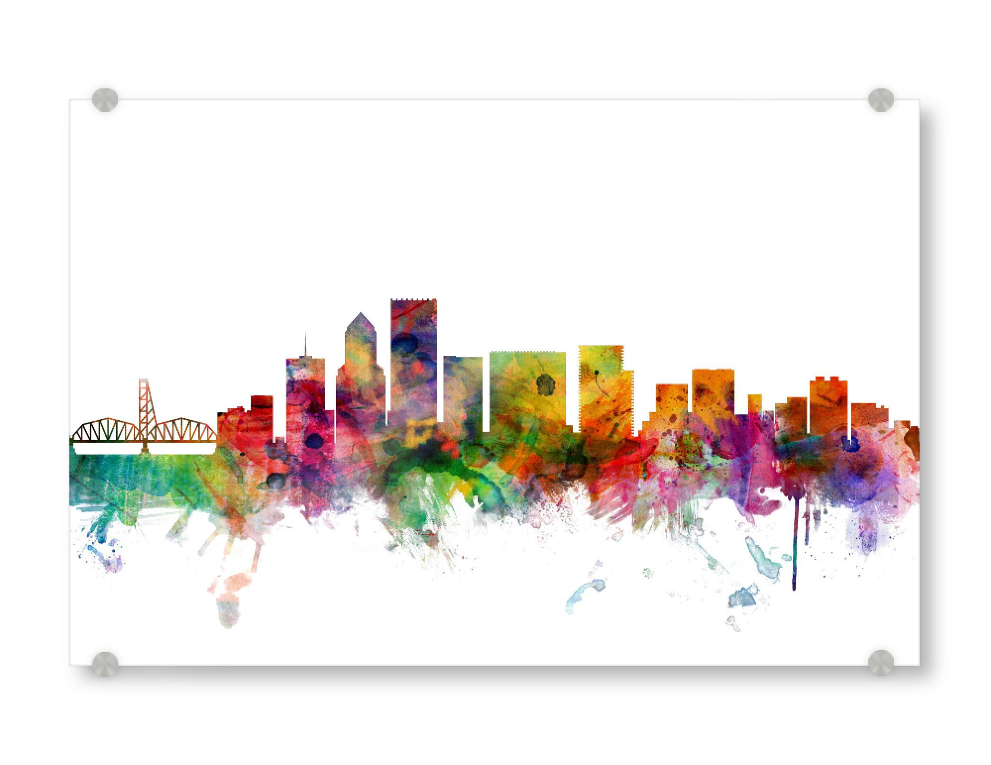 Acrylglasbild "Portland Oregon Watercolor" artboxONE - Städte,Reise,Architektur
