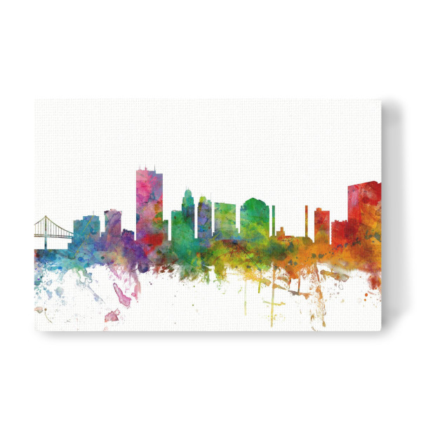 Leinwandbild "Toledo Ohio Watercolor" artboxONE - Städte,Reise,Architektur