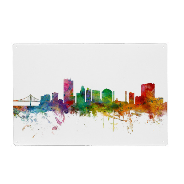 Holzbild "Toledo Ohio Watercolor" artboxONE - Städte,Reise,Architektur