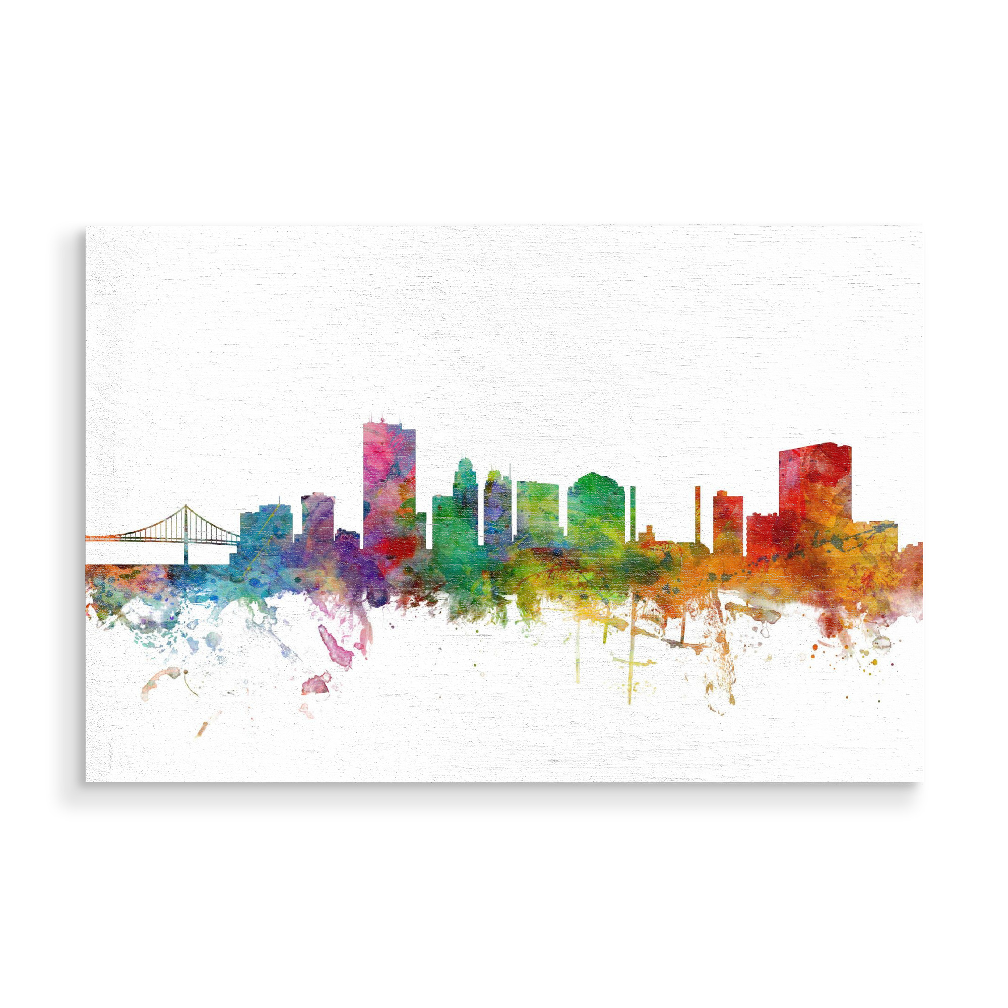 Holzbild "Toledo Ohio Watercolor" artboxONE - Städte,Reise,Architektur
