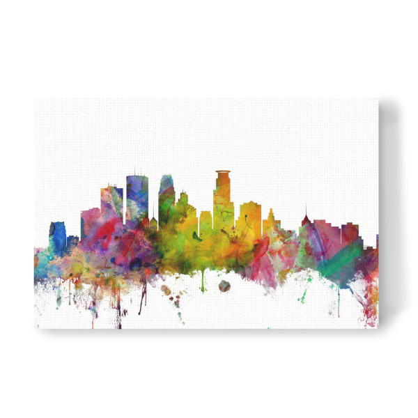 Leinwandbild "Minneapolis Minnesota Watercolor" artboxONE - Städte,Reise,Architektur