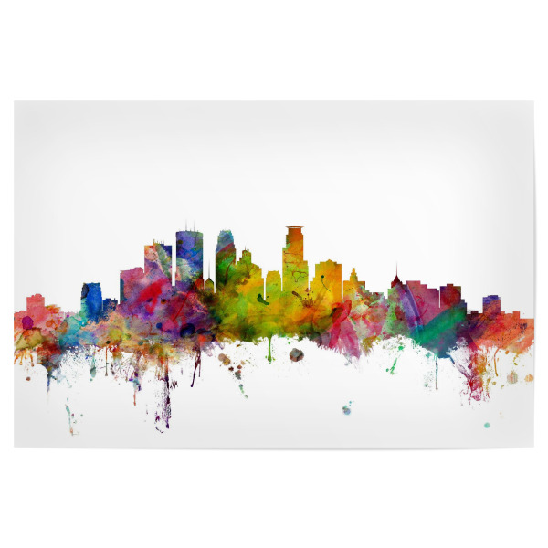 Poster "Minneapolis Minnesota Watercolor" artboxONE - Städte,Reise,Architektur