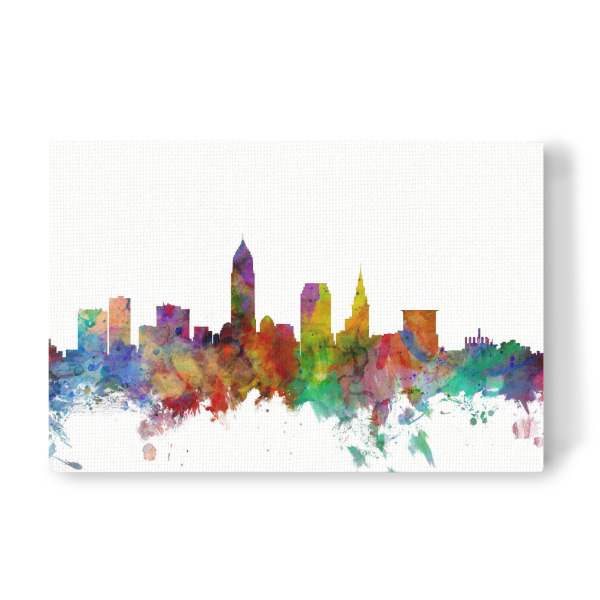 Leinwandbild "Cleveland Ohio Watercolor" artboxONE - Städte,Reise,Architektur
