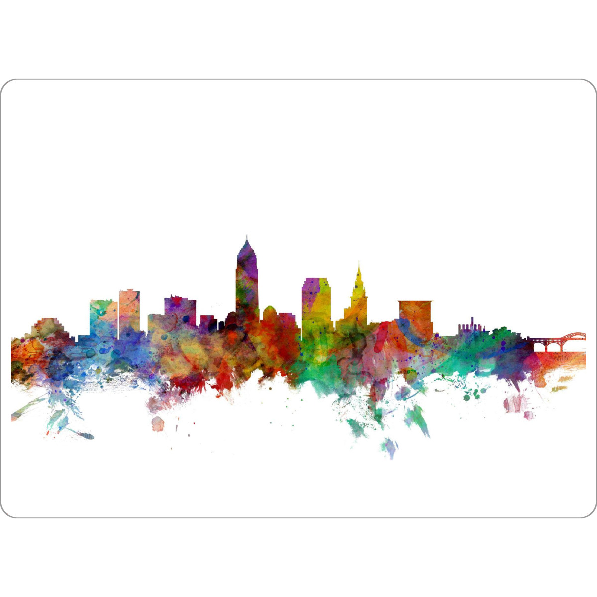 Tischset "Cleveland Ohio Watercolor" artboxONE - Städte,Reise,Architektur