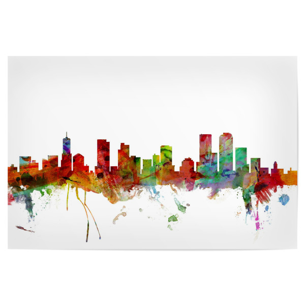 Poster "Denver Colorado Watercolor" artboxONE - Städte,Reise,Architektur