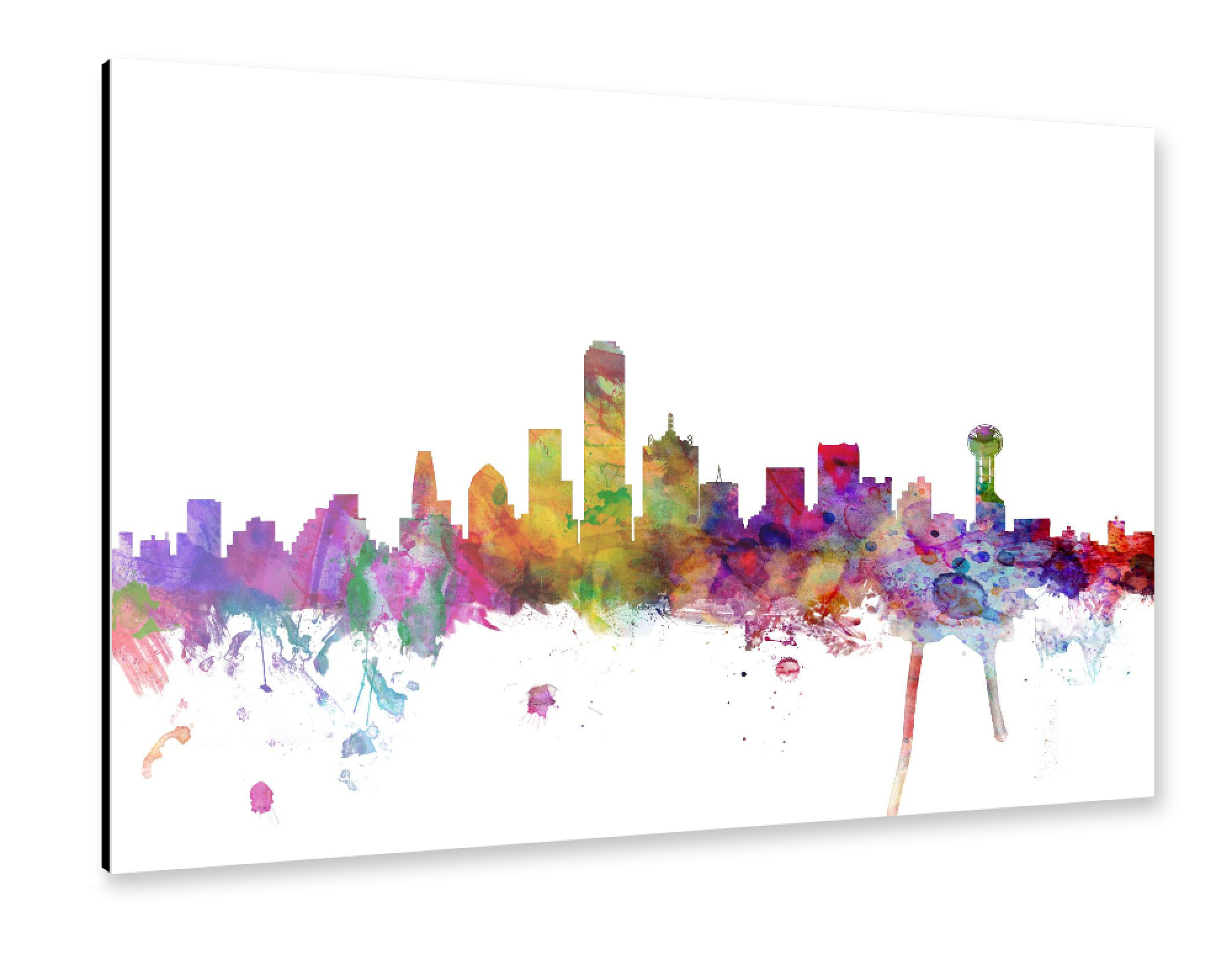 Alu-Dibond "Dallas Texas Watercolor" 30x20 cm artboxONE