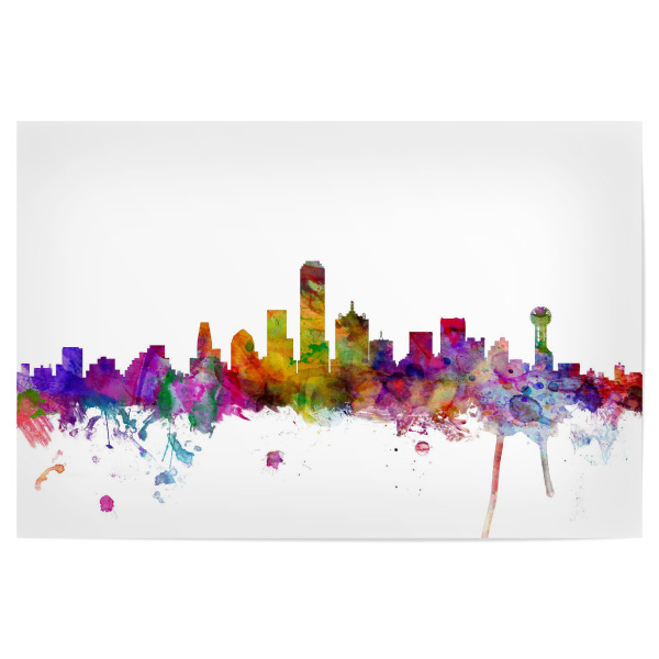 Poster "Dallas Texas Watercolor" artboxONE - Städte,Reise,Architektur