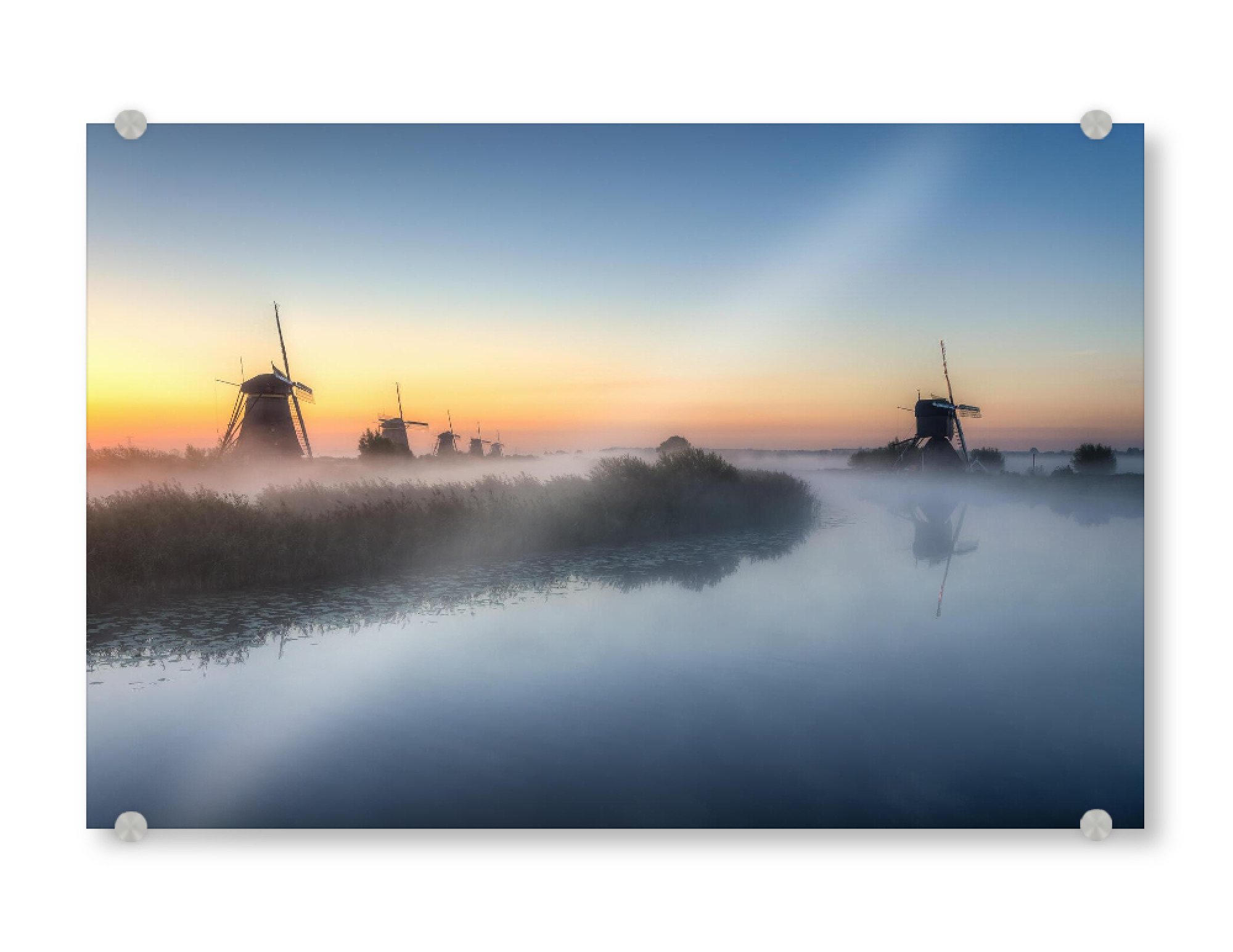 Acrylglasbild "Morgendämmerung in Kinderdijk" artboxONE - Natur,Reise