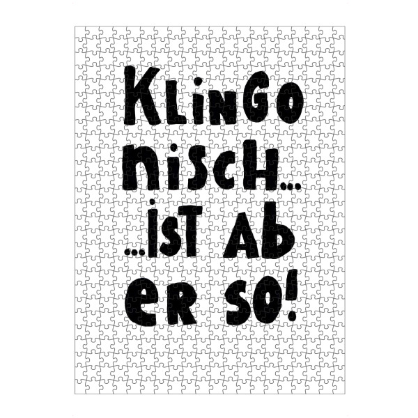 Puzzle Ravensburger "Klingonisch" artboxONE - Typografie,Schwarzweiß - Handlettering,Sprüche - Bild Handlettering