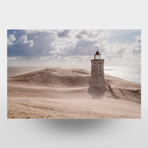 Sandsturm am Leuchtturm