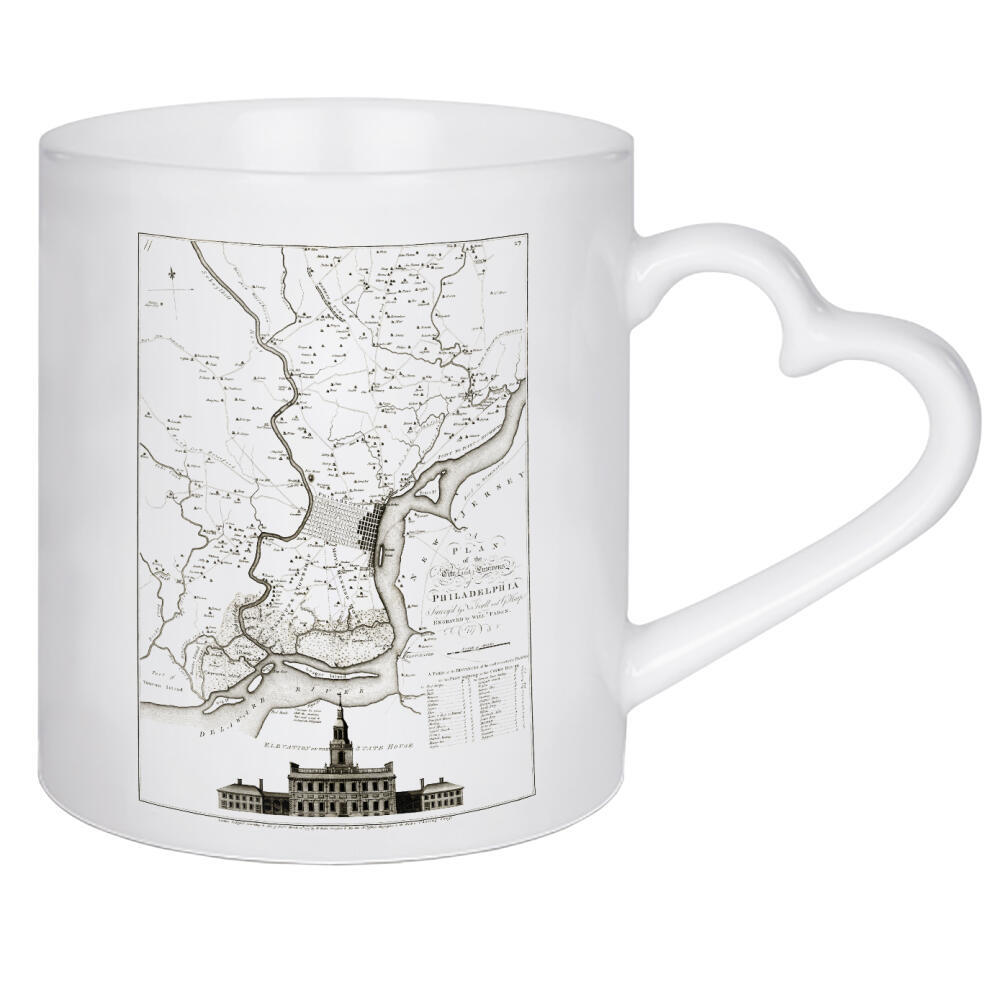 Herztasse "Philadelphia-Bildkarte-x" artboxONE - Architektur,Kartografie