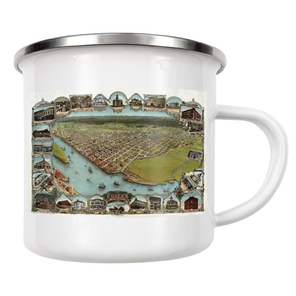 Emaille Tasse "Eureka-Kalifornien-Bildkarte" artboxONE - Architektur,Kartografie
