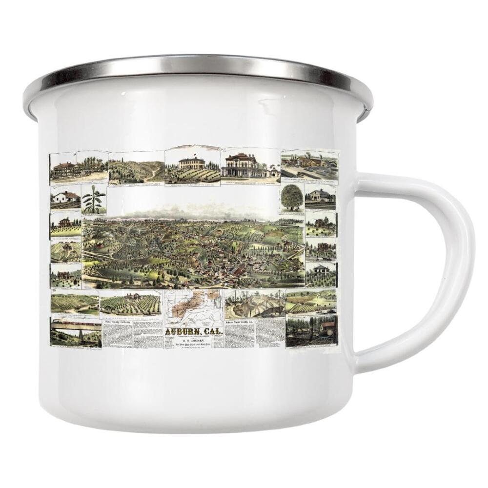Emaille Tasse "Karte von Auburn-Kalifornien" artboxONE - Architektur,Kartografie