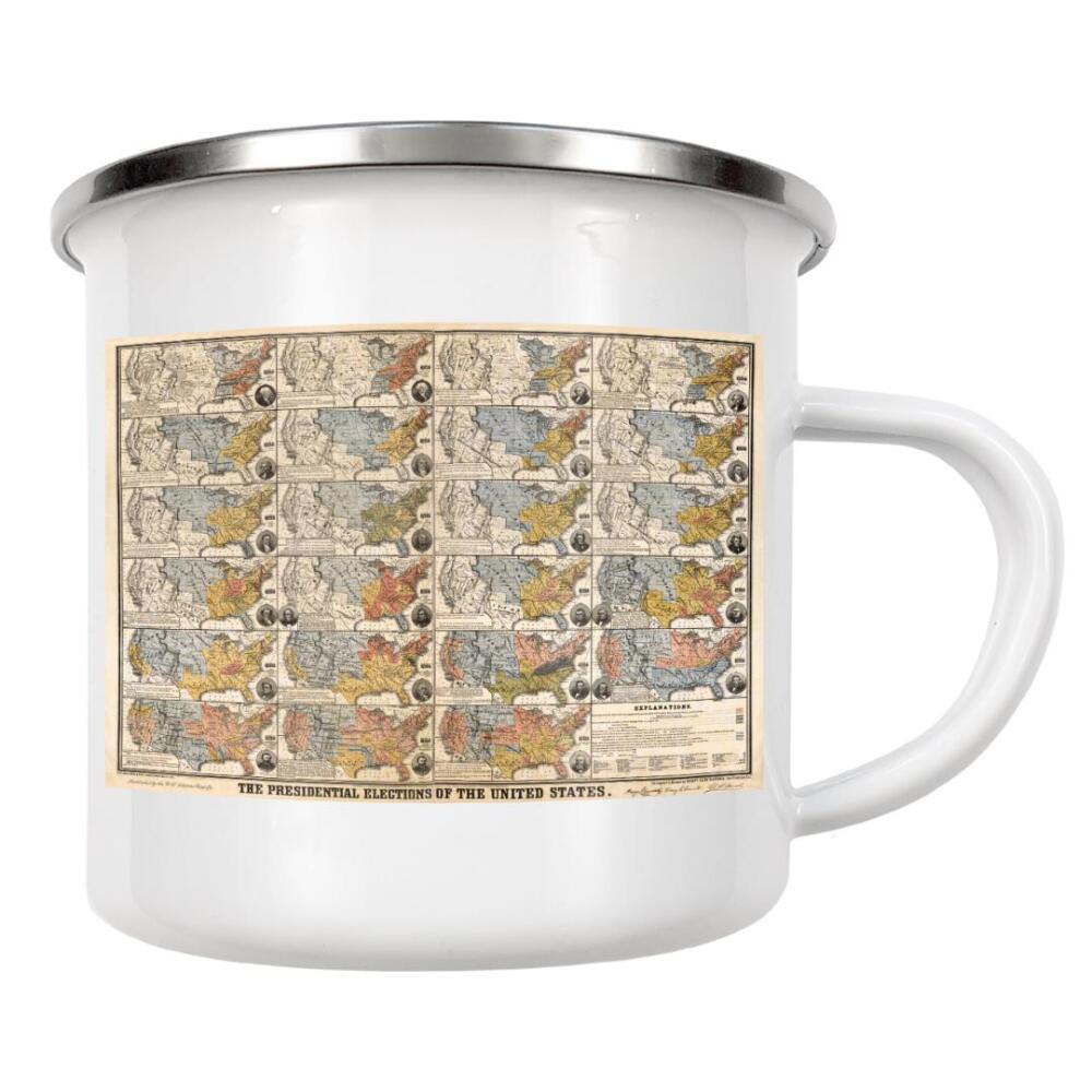 Emaille Tasse "Old map united states-b" artboxONE - Architektur,Kartografie