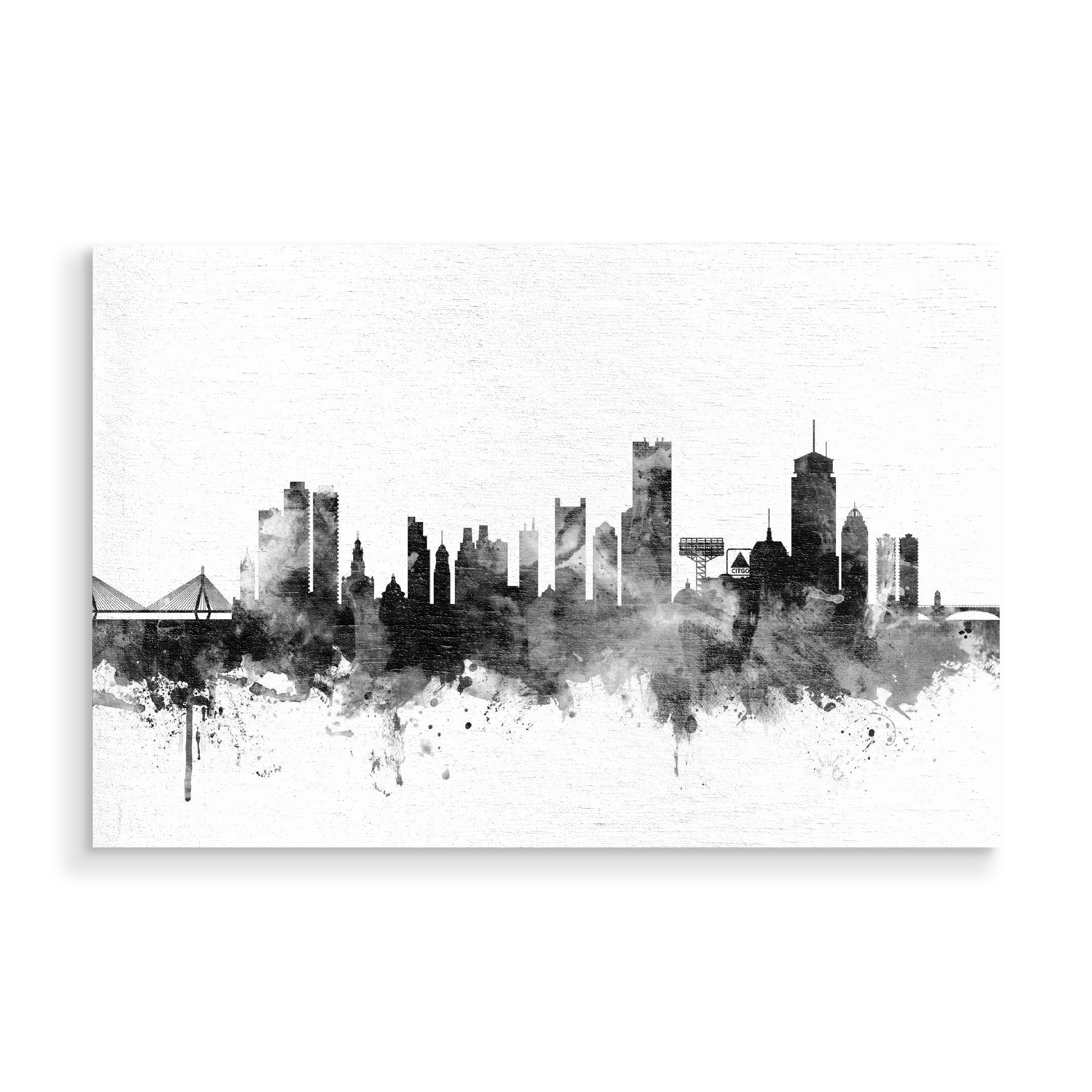 Holzbild "Boston" artboxONE - Städte,Reise,Schwarzweiß,Architektur