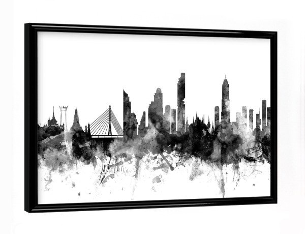 Poster mit schwarzem Rahmen "Bangkok 2" artboxONE - Städte,Reise,Schwarzweiß,Architektur