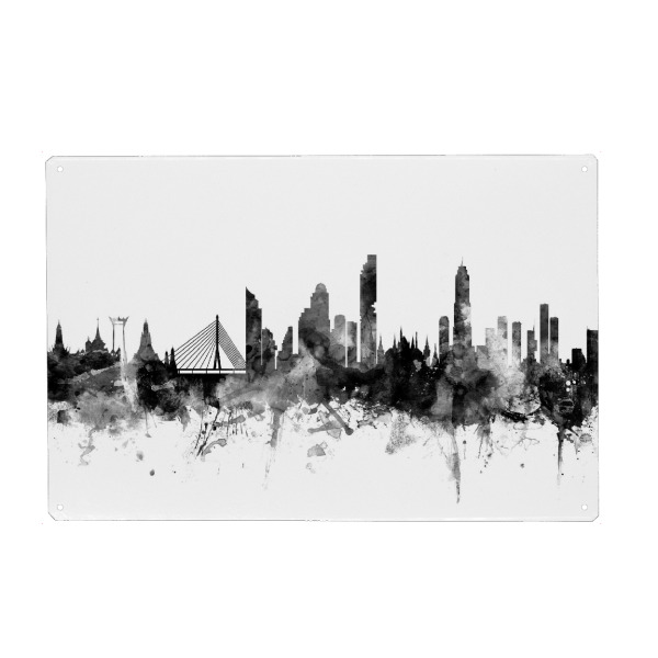 Holzbild "Bangkok 2" artboxONE - Städte,Reise,Schwarzweiß,Architektur