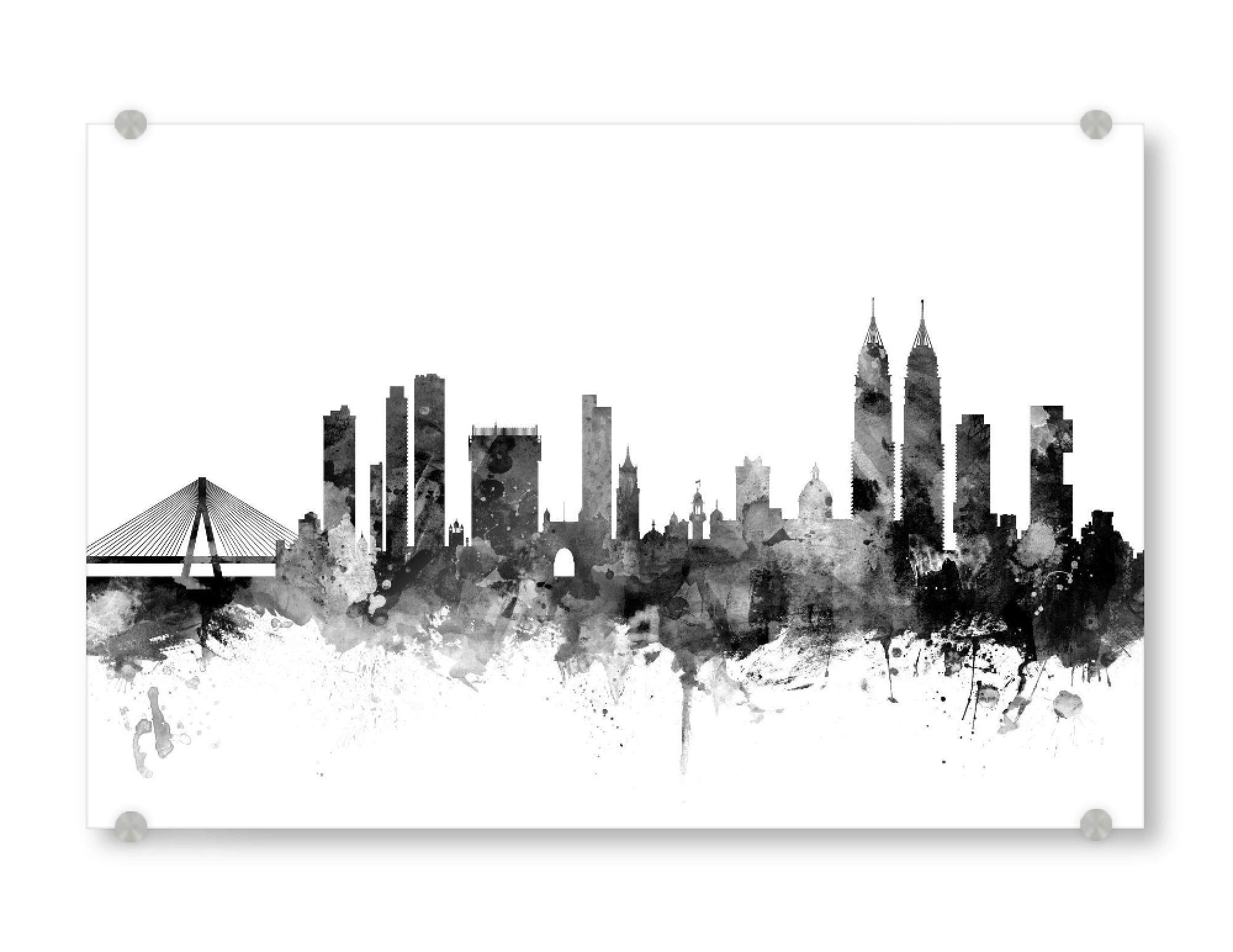 Acrylglasbild "Mumbai" artboxONE - Städte,Reise,Schwarzweiß