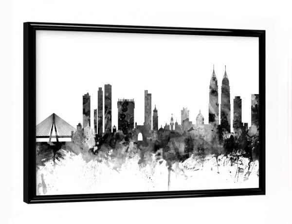 Poster mit schwarzem Rahmen "Mumbai" artboxONE - Städte,Reise,Schwarzweiß