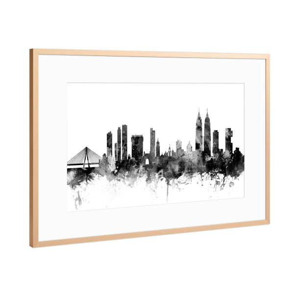 Poster mit Rahmen Kupfer "Mumbai" artboxONE - Städte,Reise,Schwarzweiß