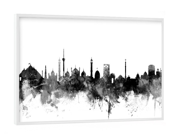 Poster mit weißem Rahmen "New Delhi" artboxONE - Städte,Reise,Schwarzweiß,Architektur