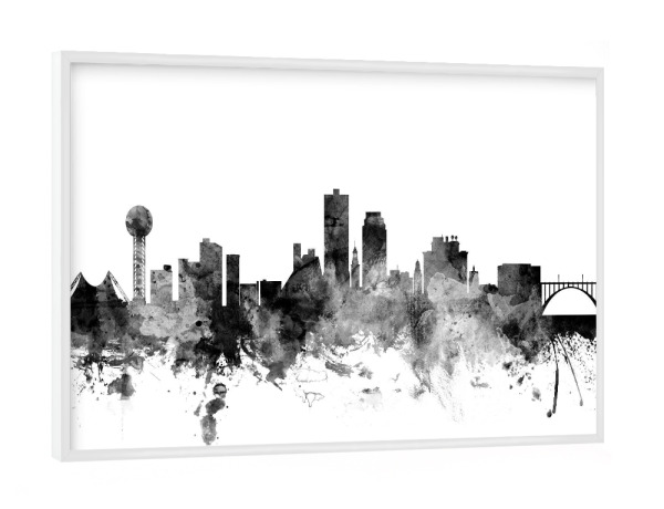 Poster mit weißem Rahmen "Knoxville Tennessee" artboxONE - Städte,Reise,Schwarzweiß,Architektur