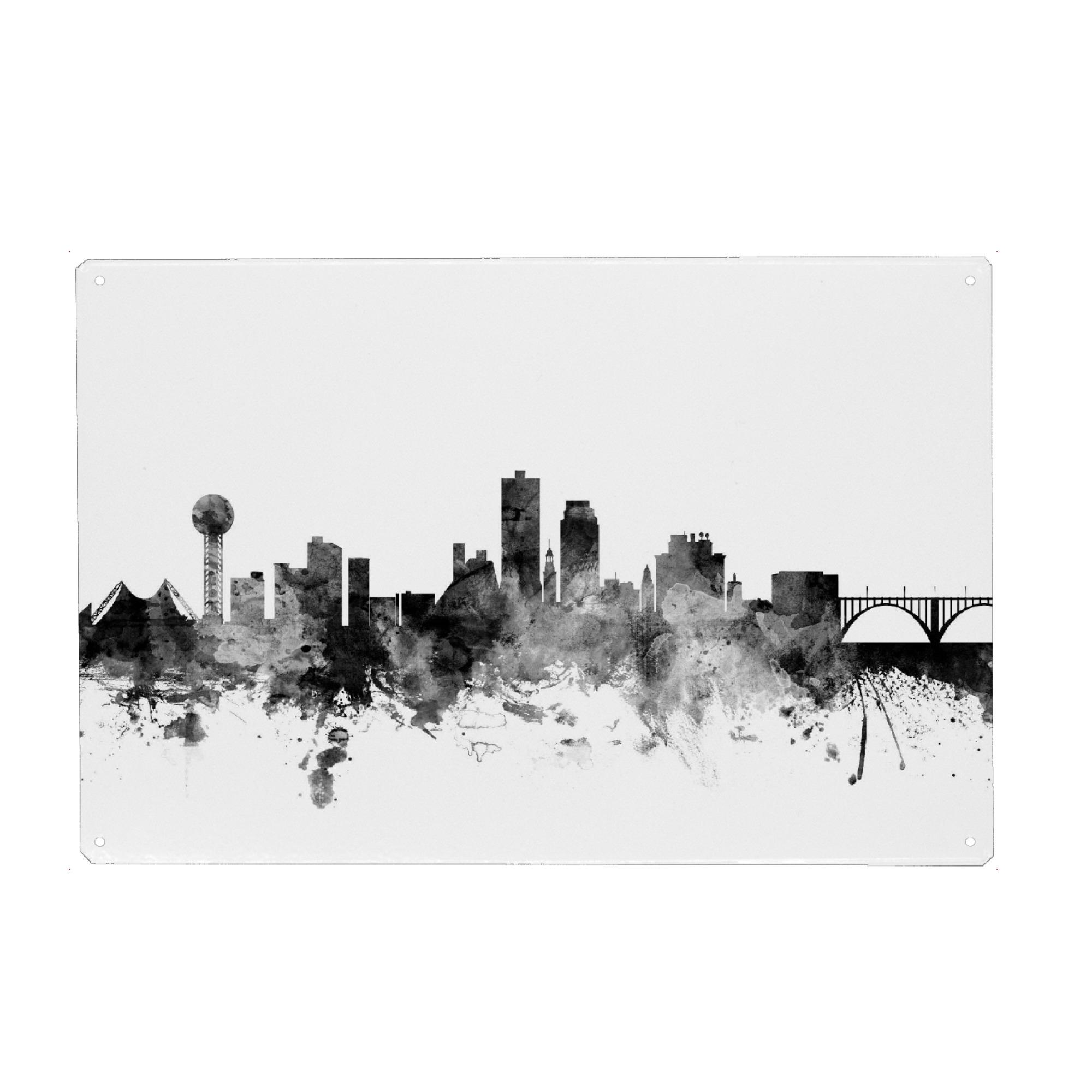 Metall Poster "Knoxville Tennessee" artboxONE - Städte,Reise,Schwarzweiß,Architektur