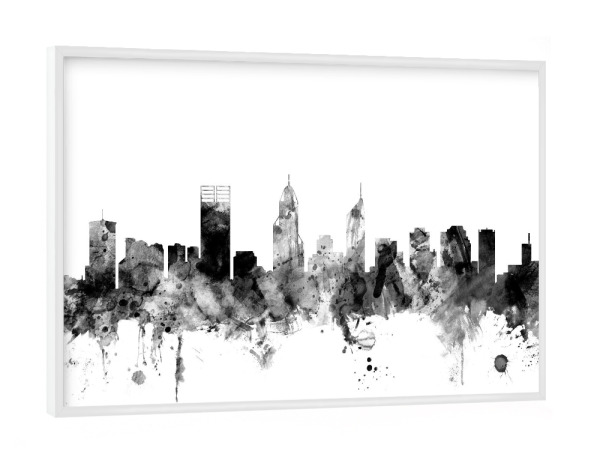 Poster mit weißem Rahmen "Perth Australia" artboxONE - Städte,Reise,Schwarzweiß,Architektur