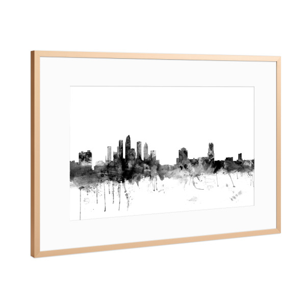 Poster mit Rahmen Kupfer "Tampa Florida" artboxONE - Städte,Reise,Schwarzweiß,Architektur