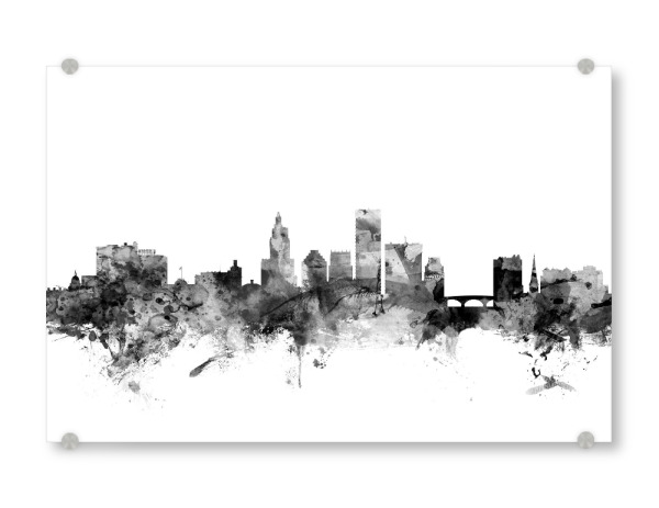 Acrylglasbild "Providence Rhode Island" artboxONE - Städte,Reise,Schwarzweiß,Architektur