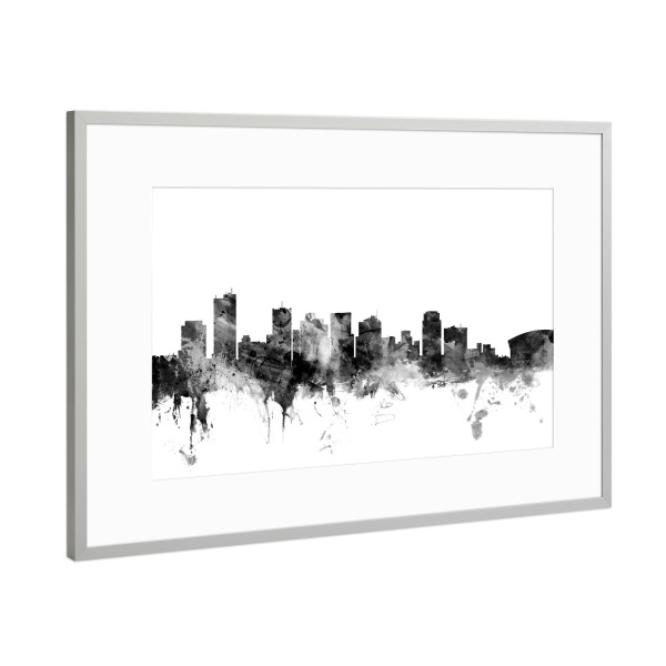 Poster mit Rahmen Silber "Phoenix Arizona" artboxONE - Städte,Reise,Schwarzweiß,Architektur