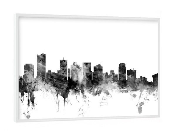 Poster mit weißem Rahmen "Phoenix Arizona" artboxONE - Städte,Reise,Schwarzweiß,Architektur