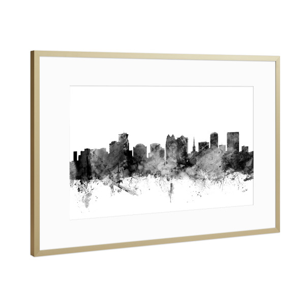Poster mit Rahmen Gold "Orlando Florida" artboxONE - Städte,Reise,Schwarzweiß,Architektur