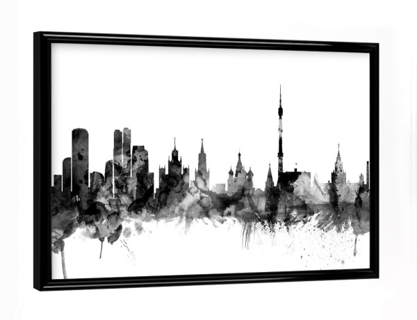 Poster mit schwarzem Rahmen "Moscow 2" artboxONE - Städte,Reise,Schwarzweiß,Architektur