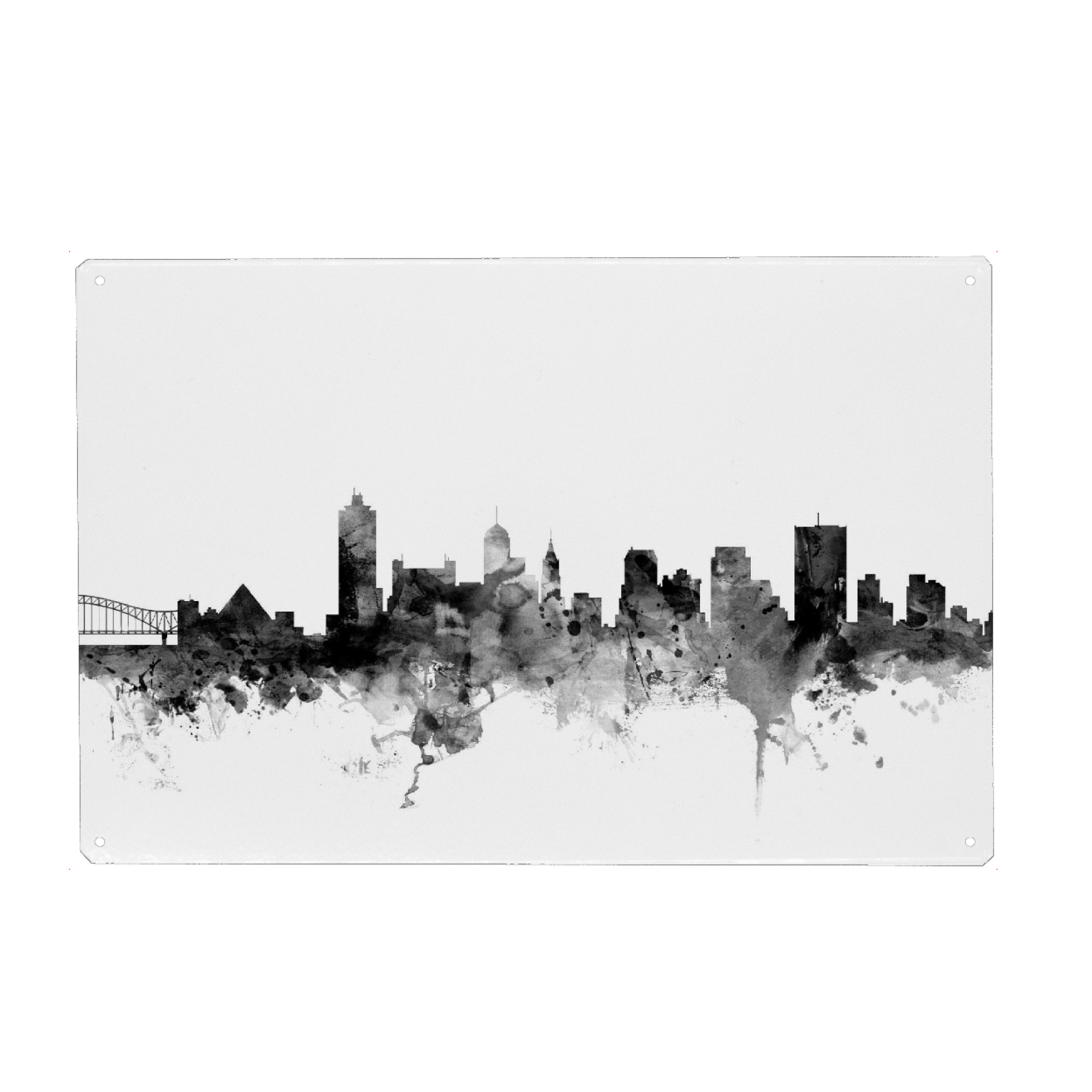 Holzbild "Memphis Tennessee" artboxONE - Städte,Reise,Schwarzweiß,Architektur