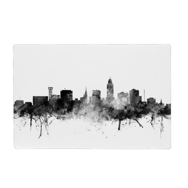 Holzbild "Lincoln Nebraska" artboxONE - Städte,Reise,Schwarzweiß,Architektur