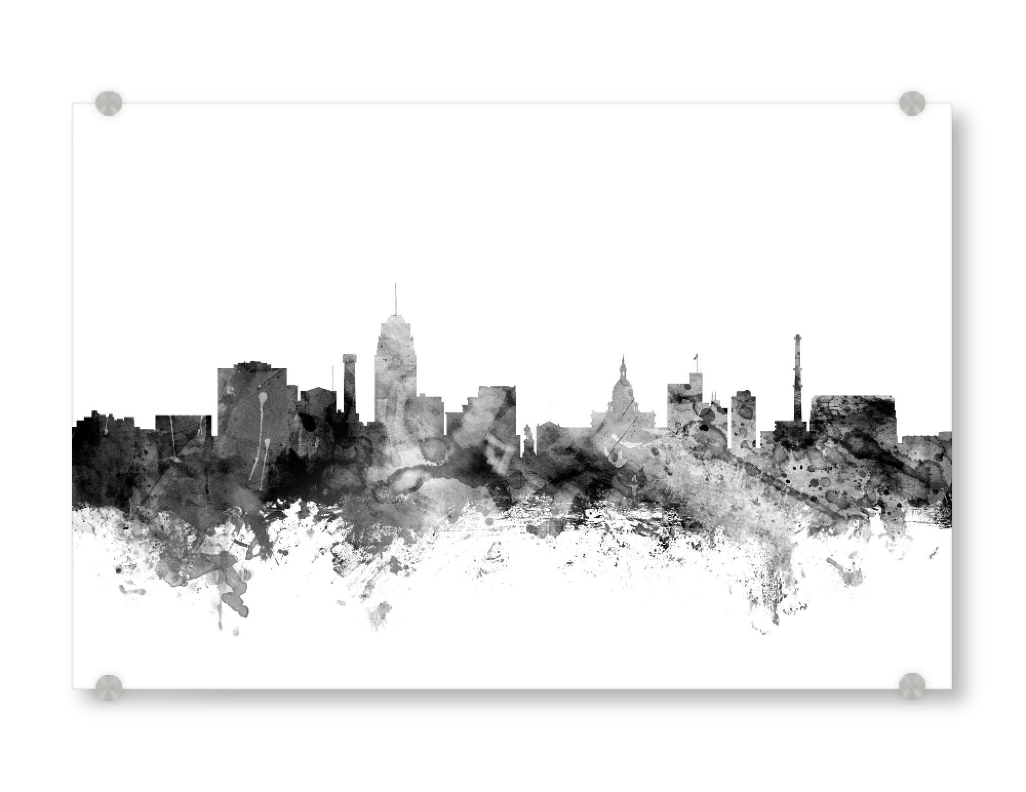 Acrylglasbild "Lansing Michigan" artboxONE - Städte,Reise,Schwarzweiß,Architektur