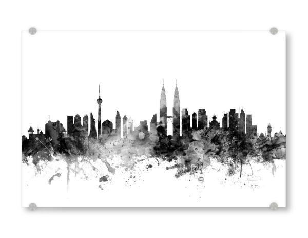 Acrylglasbild "Kuala Lumpur Malaysia" artboxONE - Städte,Reise,Schwarzweiß,Architektur