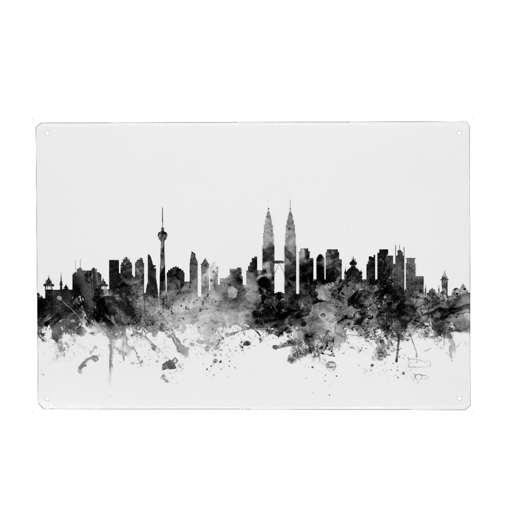 Holzbild "Kuala Lumpur Malaysia" artboxONE - Städte,Reise,Schwarzweiß,Architektur