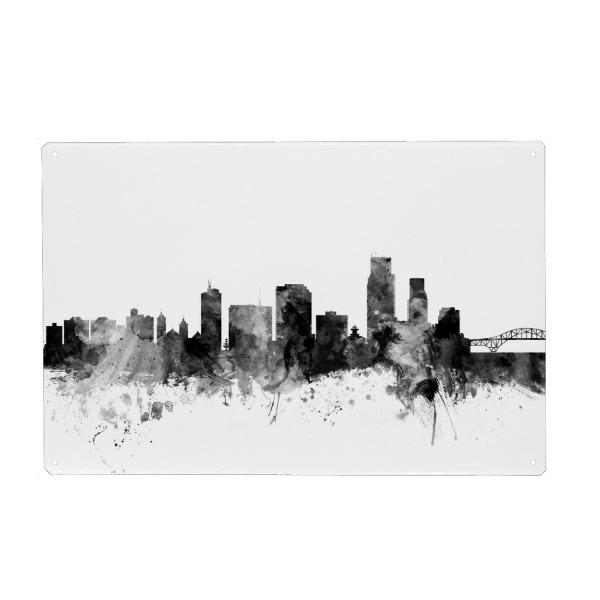 Holzbild "Corpus Christie Texas" artboxONE - Städte,Reise,Schwarzweiß,Architektur