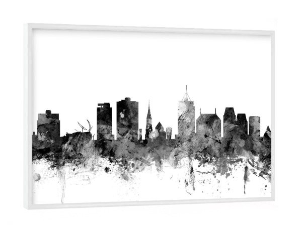 Poster mit weißem Rahmen "Christchurch New Zealand" artboxONE - Städte,Reise,Schwarzweiß,Architektur