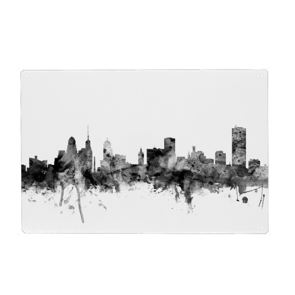 Metall Poster "Buffalo New York" artboxONE - Städte,Reise,Schwarzweiß,Architektur