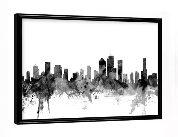 Poster mit schwarzem Rahmen "Brisbane Australia" artboxONE - Städte,Reise,Schwarzweiß,Architektur