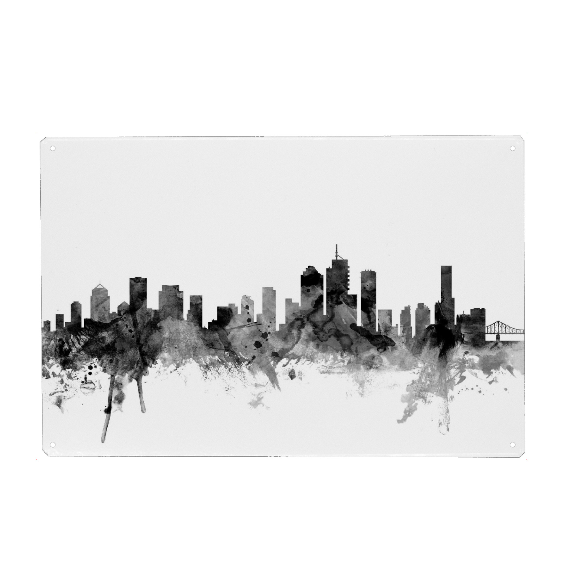 Metall Poster "Brisbane Australia" artboxONE - Städte,Reise,Schwarzweiß,Architektur