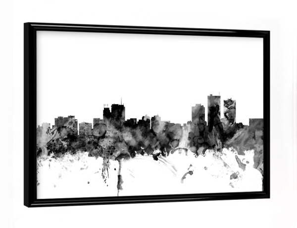 Poster mit schwarzem Rahmen "Anchorage Alaska" artboxONE - Städte,Reise,Schwarzweiß,Architektur