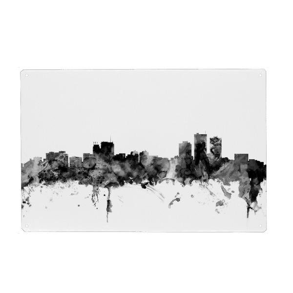 Holzbild "Anchorage Alaska" artboxONE - Städte,Reise,Schwarzweiß,Architektur