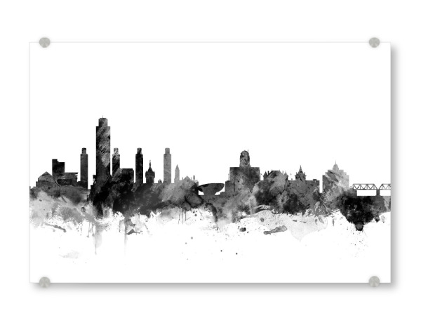 Acrylglasbild "Albany New York" artboxONE - Städte,Reise,Schwarzweiß,Architektur